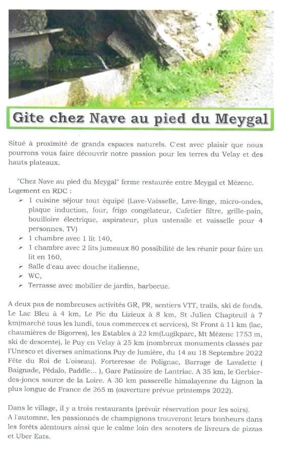 BoussouletChez Nave Au Pied Du Meygal公寓 外观 照片
